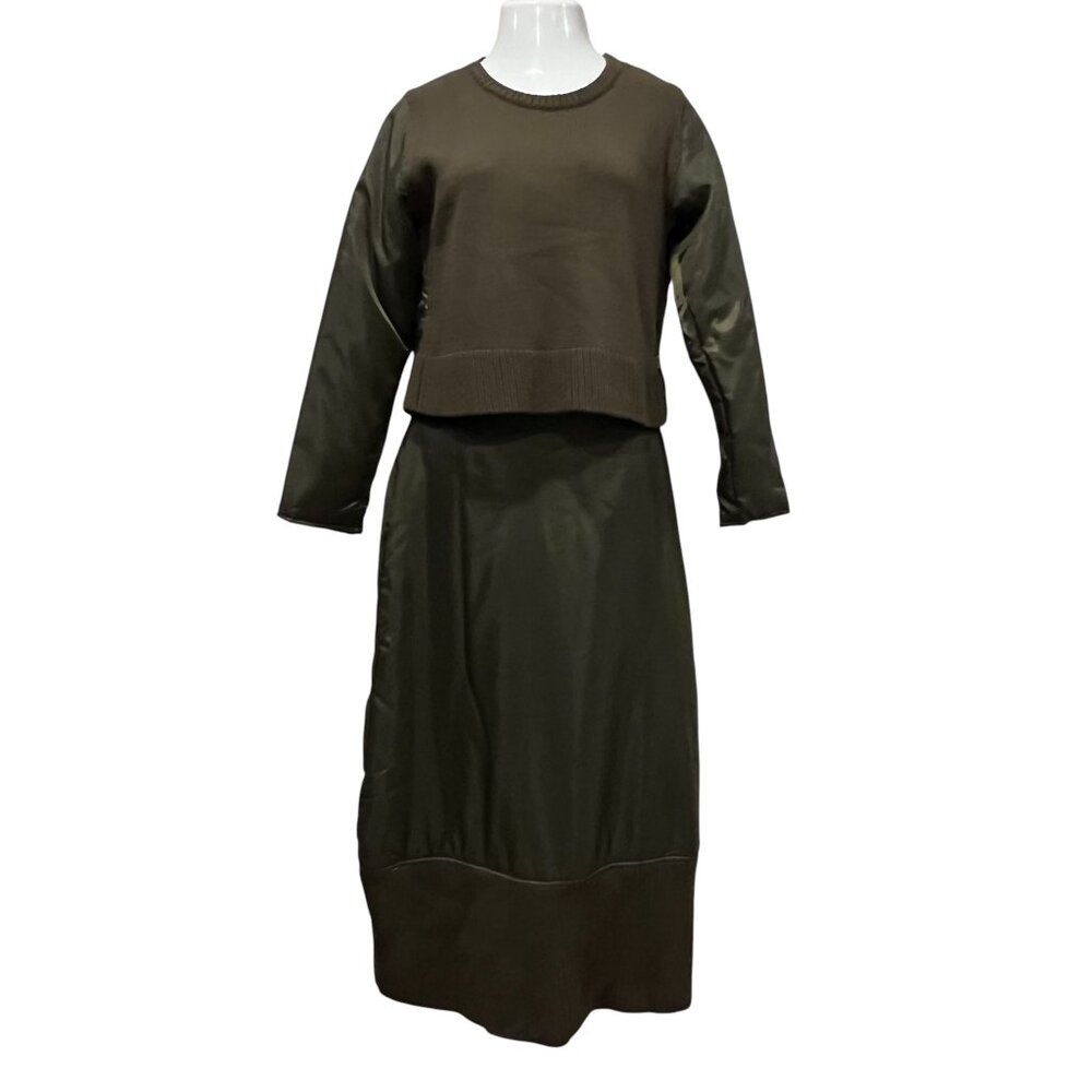 Repeat Midi Maxi Skirt Set, NWT, Olive Green, XL